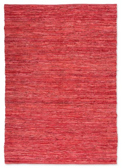 LEATHER RAG KELIM 65x135 RED