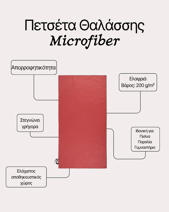 Πετσέτα Θαλάσσης με Μικροΐνες Vivid Kοραλί 90X170 Nef-Nef Homeware
