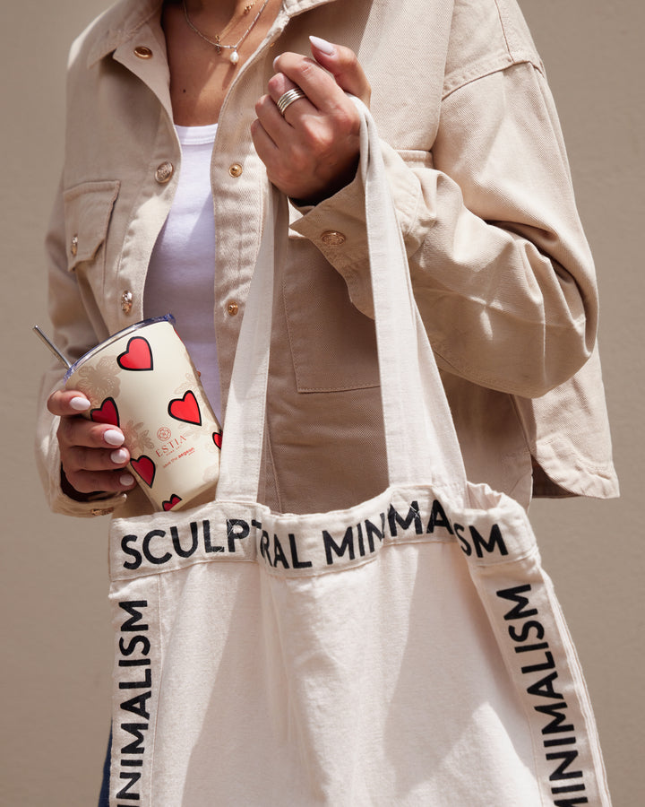 Estia Ποτήρι Θερμός Save The Aegean 350ml Εκρού-Κόκκινο Με Σχέδιο Καρδιές Tender Lace Coffee Mug