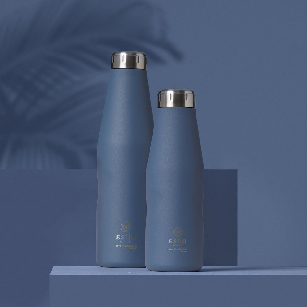 Estia Μπουκάλι Θερμός Save The Aegean Μπλε Denim Blue Travel Flask
