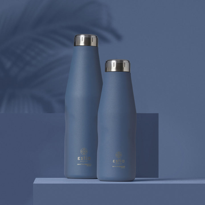Estia Μπουκάλι Θερμός Save The Aegean Μπλε Denim Blue Travel Flask
