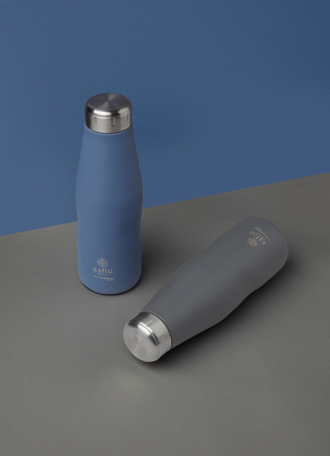 Estia Μπουκάλι Θερμός Save The Aegean Μπλε Denim Blue Travel Flask