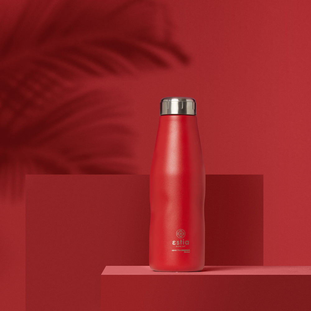 Estia Μπουκάλι Θερμός Save The Aegean 500ml Κόκκινο Scarlet Red Travel Flask