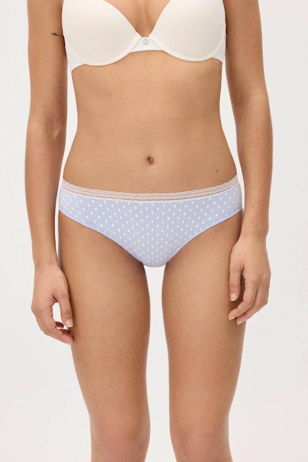 Γυναικεία Σλιπ με Δαντέλα & Πετσετέ Καβάλο Σετ 2τμχ Μπλε-Λευκό Ysabel Mora