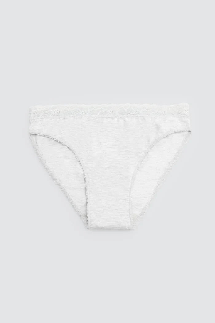 Γυναικεία Σλιπ με Δαντέλα & Βαμβακερό Καβάλο Σετ 2τμχ Γκρι-Μαύρο Ysabel Mora