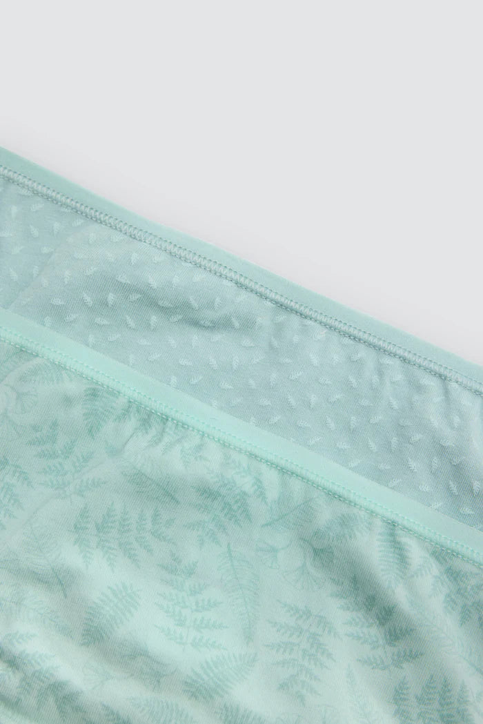 Γυναικεία Σλιπ με Δαντέλα & Βαμβακερό Καβάλο Σετ 2τμχ Τιρκουάζ Ysabel Mora