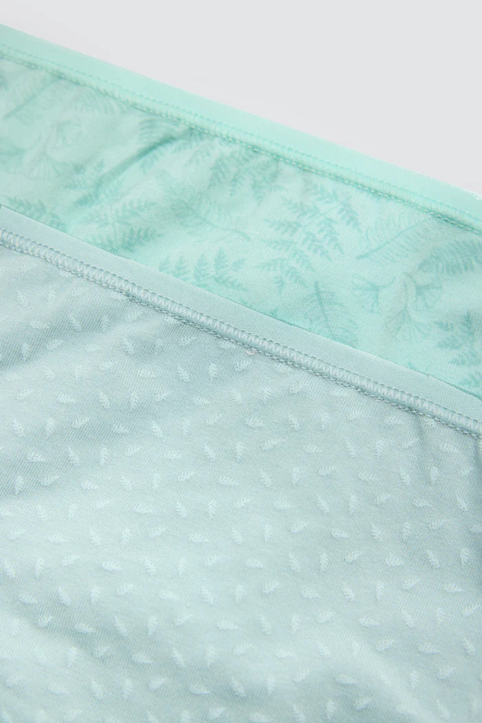 Γυναικεία Σλιπ με Δαντέλα & Βαμβακερό Καβάλο Σετ 2τμχ Τιρκουάζ Ysabel Mora