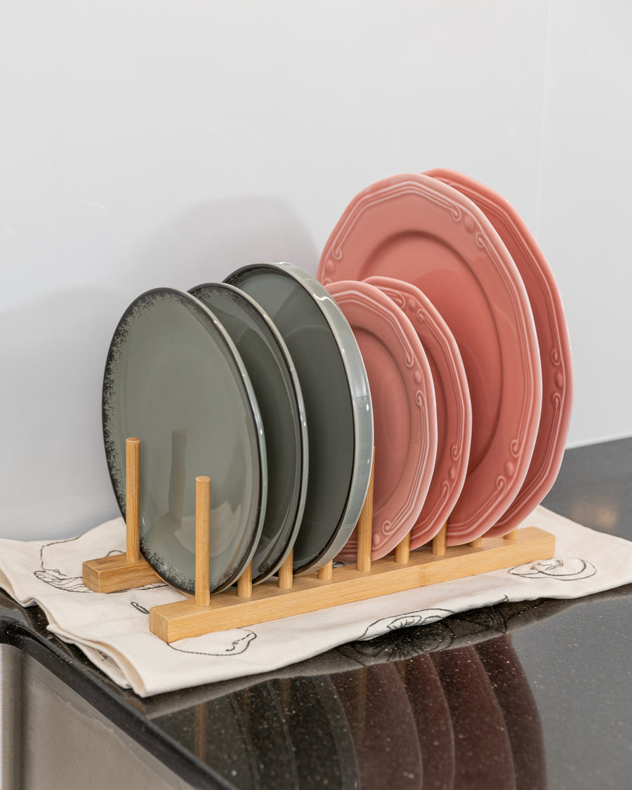 Πιατοθήκη Ντουλαπιού Bamboo Σε Χρώμα Ξύλου Estia 34X14,1X12,2cm