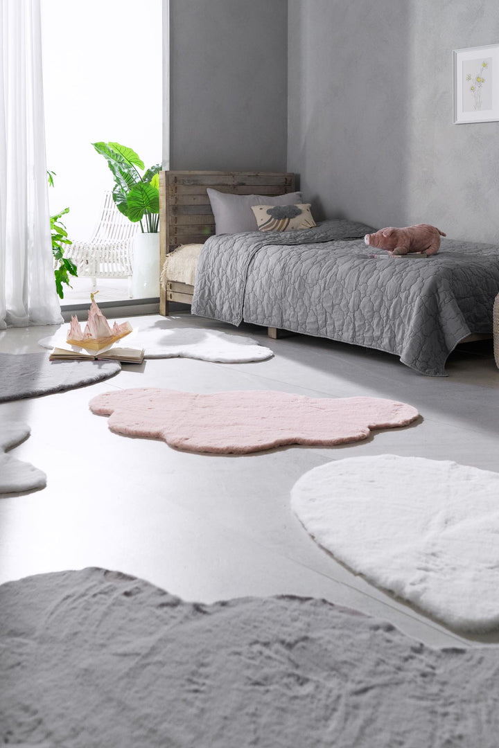 Παιδικό Γούνινο Χαλί Λευκό Καρδιά Bunny Kids Royal Carpet 1.00X1.00