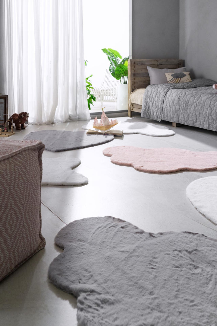 Παιδικό Γούνινο Χαλί Γκρι Σύννεφο Bunny Kids Royal Carpet 0.80X1.20