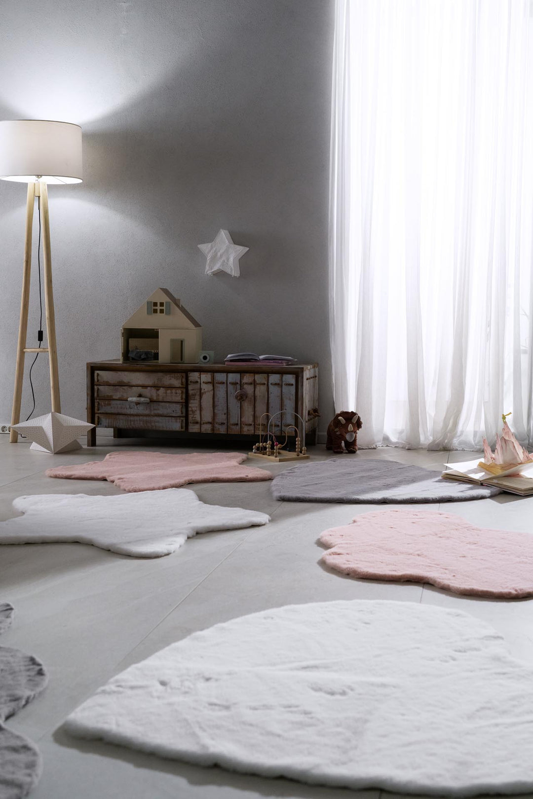 Παιδικό Γούνινο Χαλί Λευκό Καρδιά Bunny Kids Royal Carpet 1.00X1.00