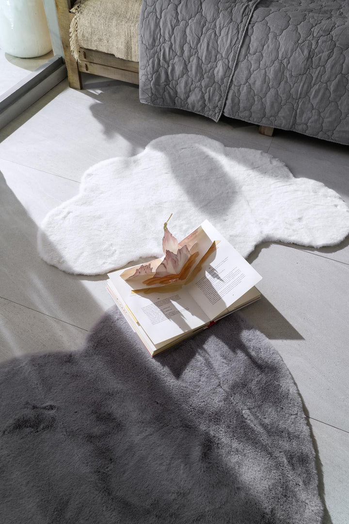 Παιδικό Γούνινο Χαλί Γκρι Καρδιά Bunny Kids Royal Carpet 1.00X1.00