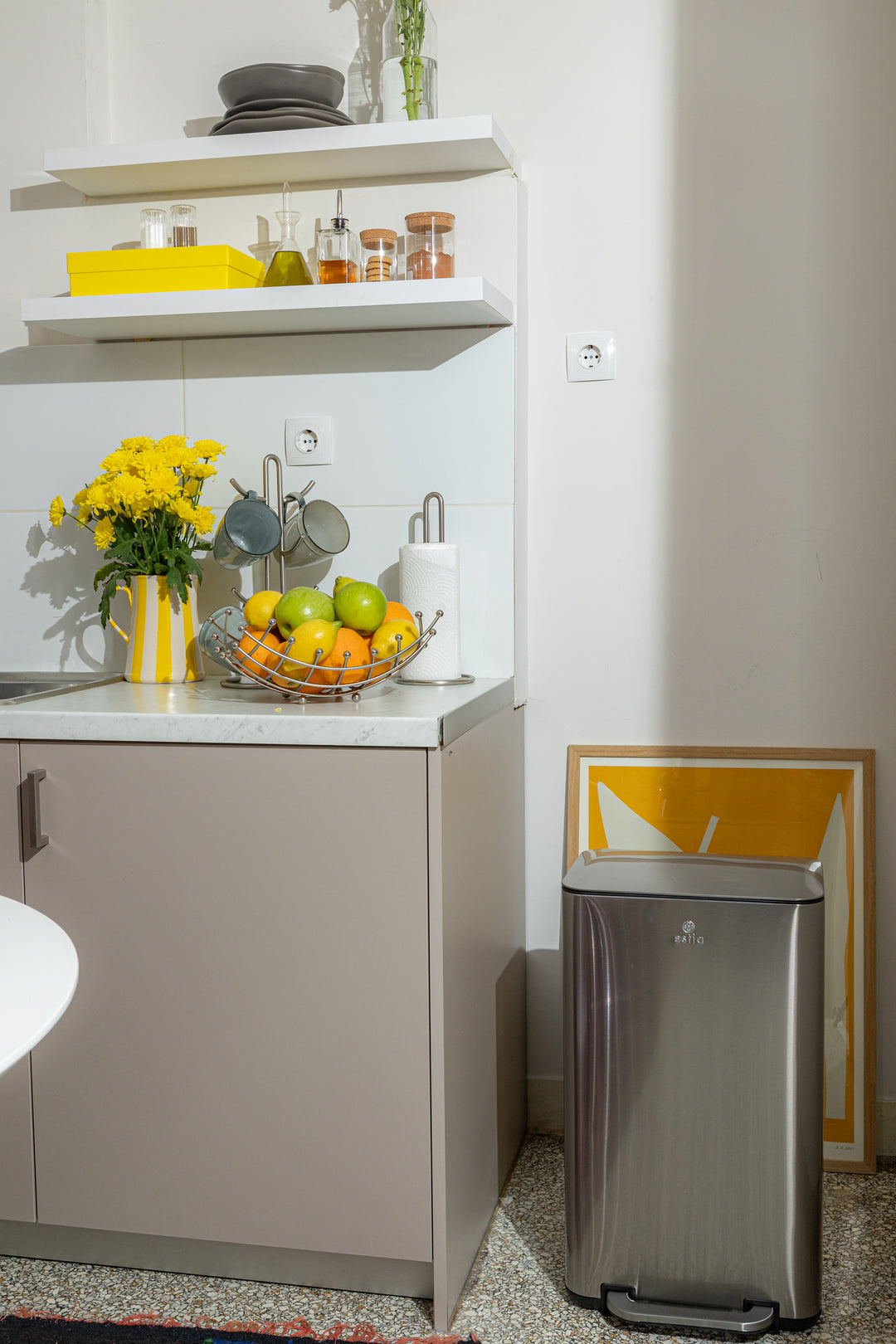 Κάδος Απορριμάτων Κουζίνας Ίνοξ Ατσάλινος 30lt Estia