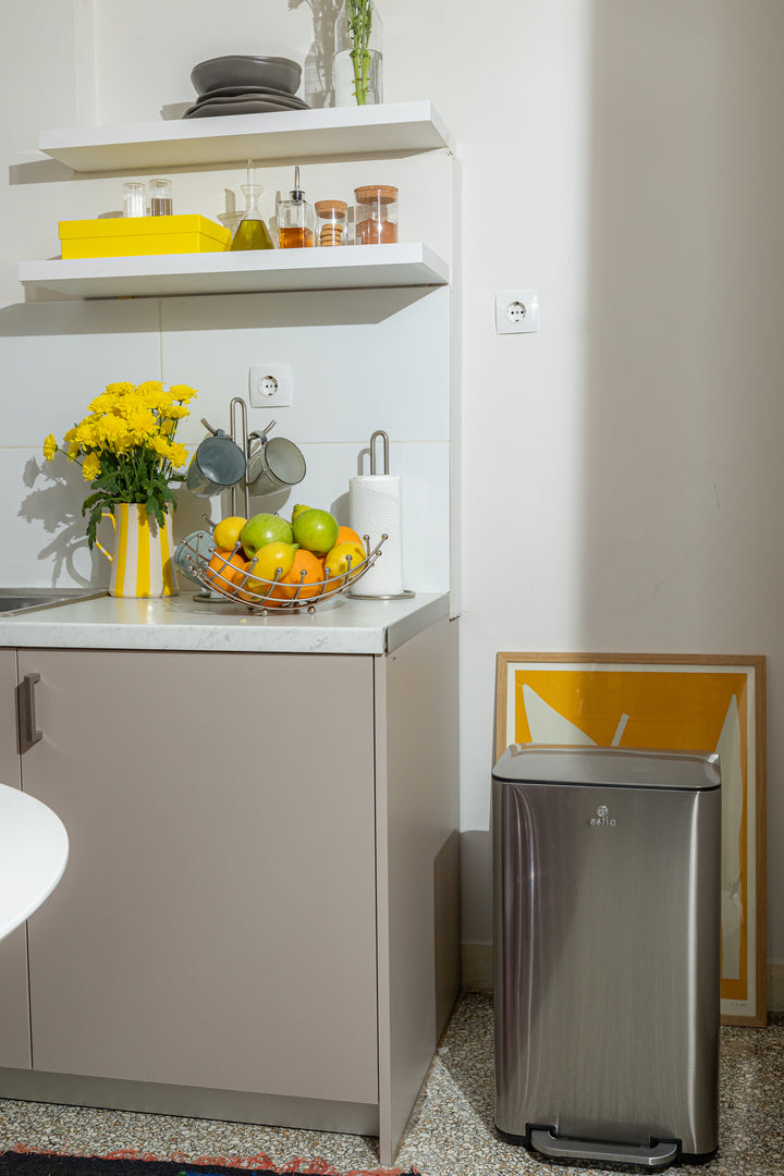 Κάδος Απορριμάτων Κουζίνας Ίνοξ Ατσάλινος 30lt Estia