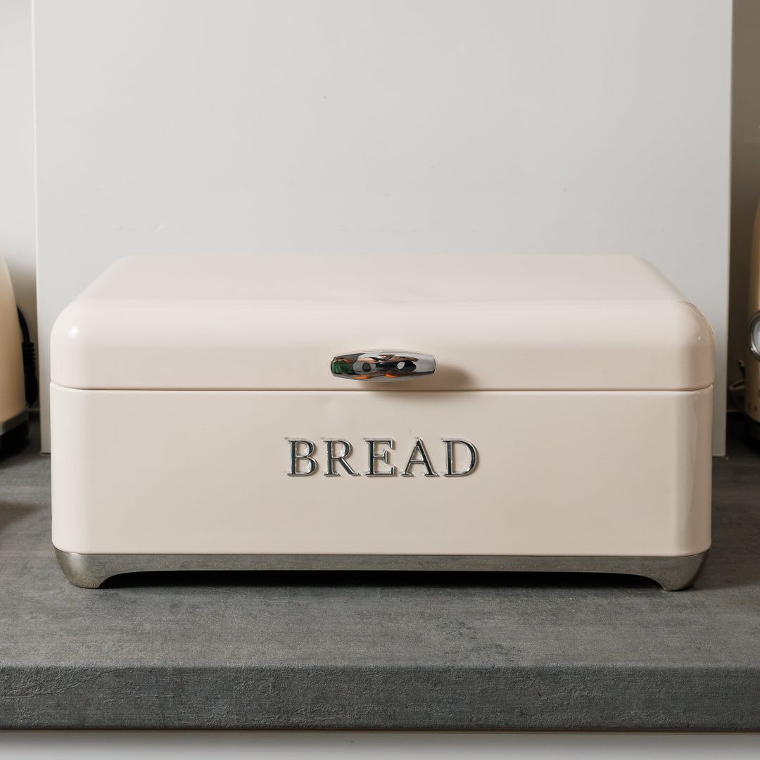 Ψωμιέρα Μεταλλική Κρεμ Με Επιγραφή 'Bread' Estia 42.5X25.3X18cm