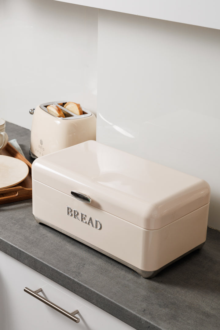 Ψωμιέρα Μεταλλική Κρεμ Με Επιγραφή 'Bread' Estia 42.5X25.3X18cm