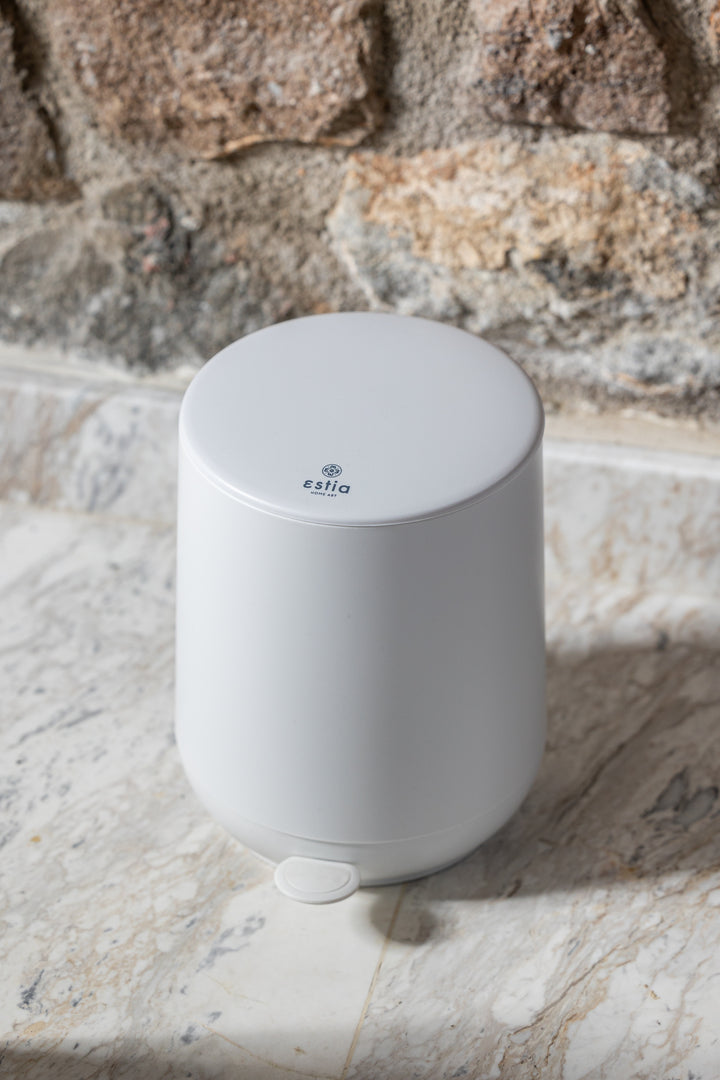 Κάδος Μπάνιου Λευκό Πλαστικό Με Αντιολισθητική Βάση 5lt Estia