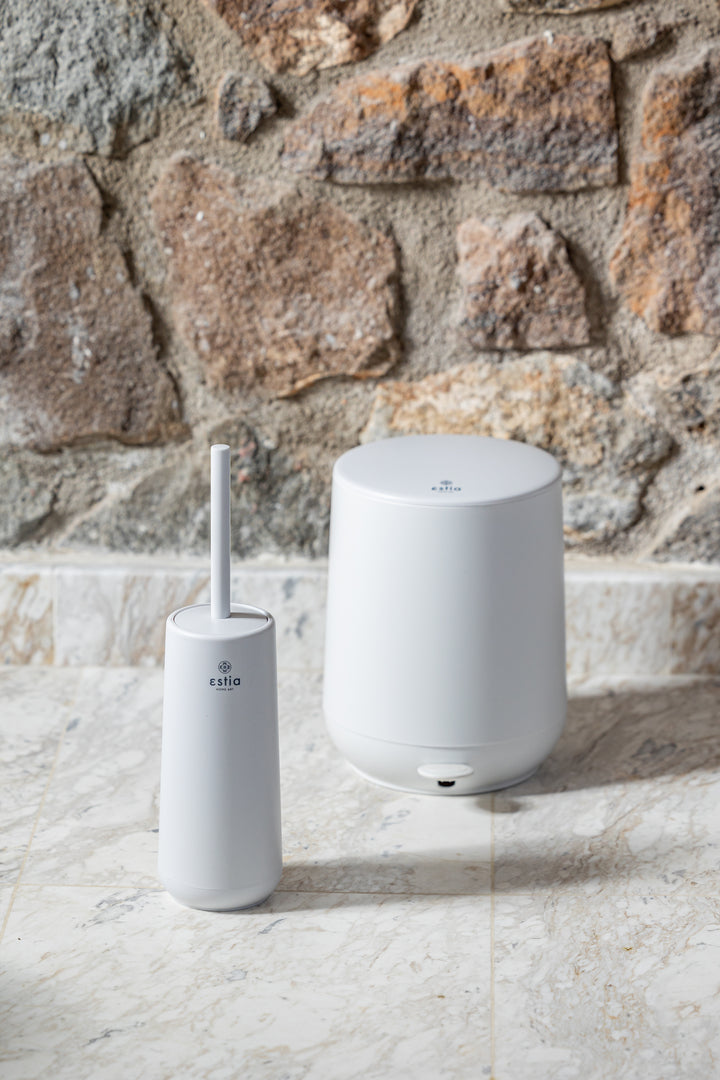 Κάδος Μπάνιου Λευκό Πλαστικό Με Αντιολισθητική Βάση 5lt Estia