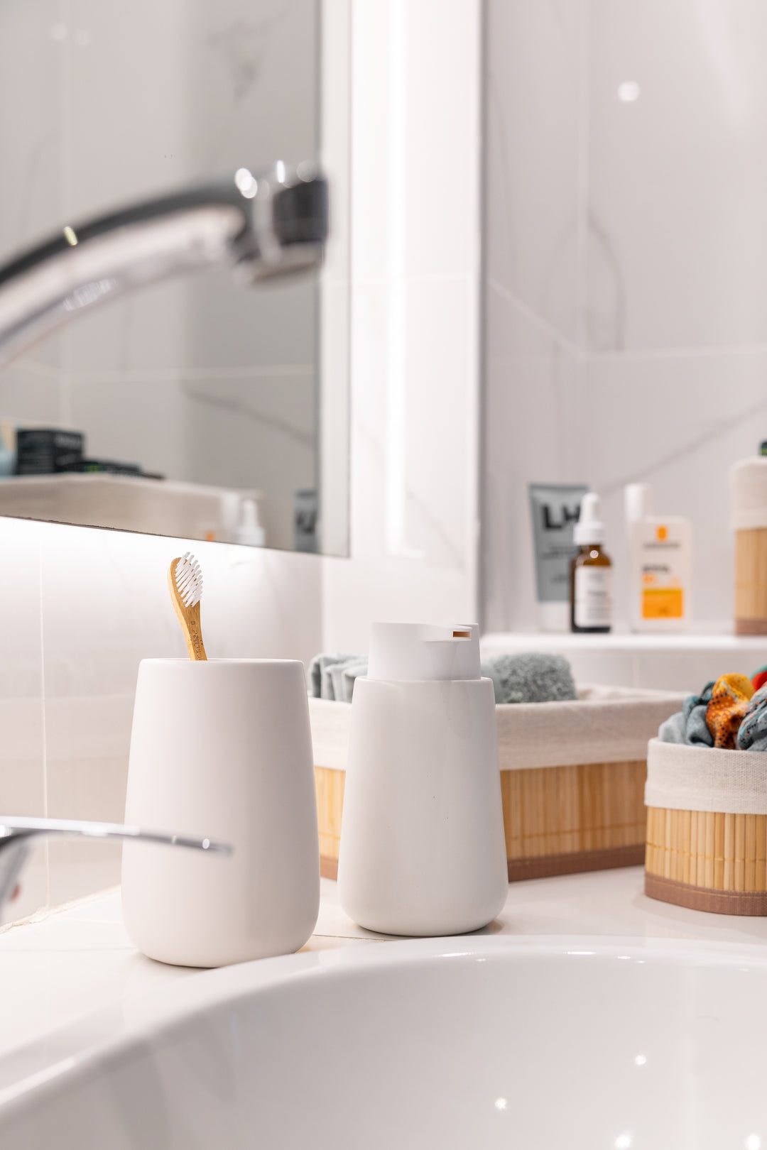 Estia Ποτηράκι Μπάνιου Κεραμικό Λευκό Fjord White