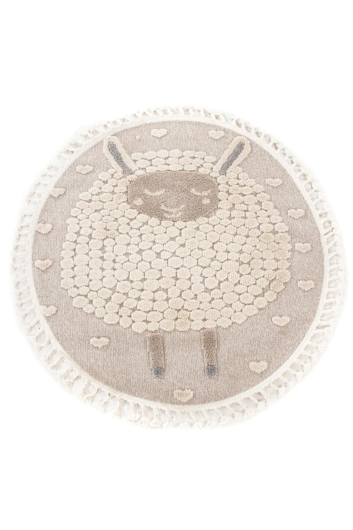 Στρογγυλό παιδικό Χαλί "Lila Kids" Sheep 1.20 ROUND- Royal Carpet