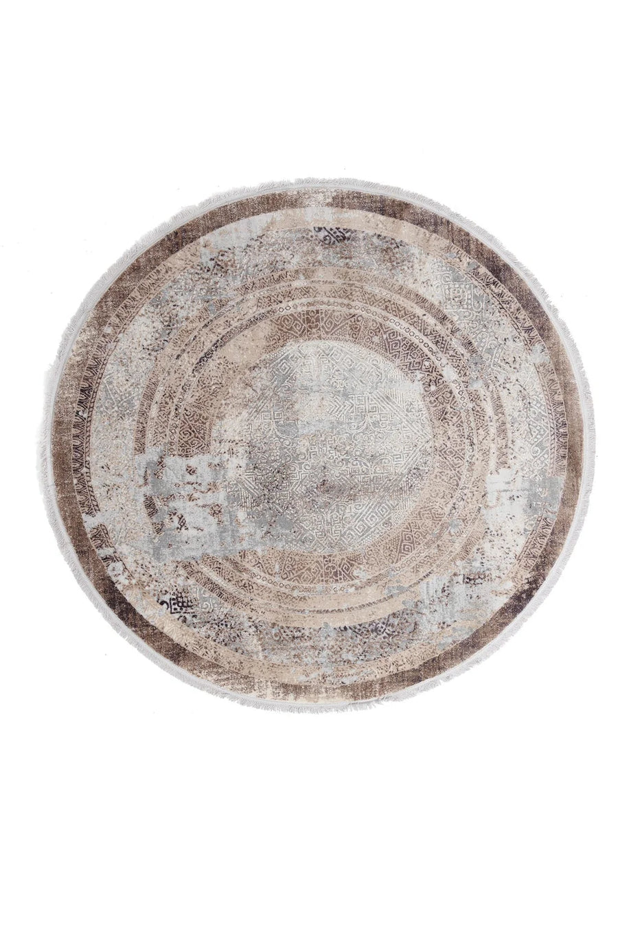 Vintage Στρογγυλό Χαλί Γκρι-Μπεζ Πολυεστερικό Allure Royal Carpet 1.60X1.60 (17496)