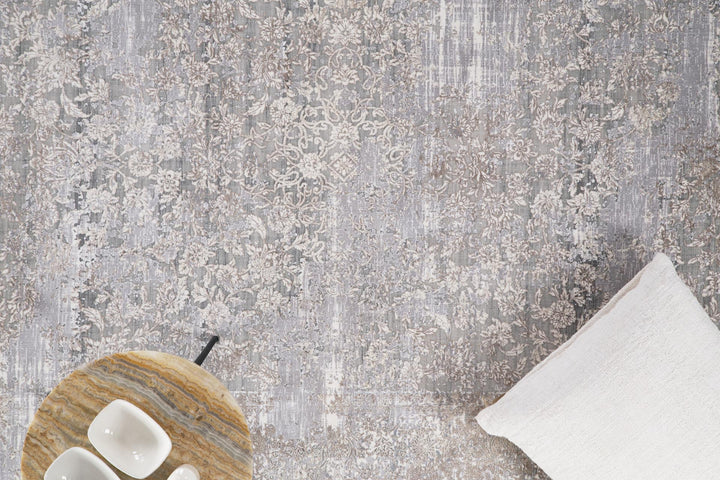 Vintage Χαλί Γκρι-Μπεζ Bamboo Silk Royal Carpet 240X350 (5987A1)