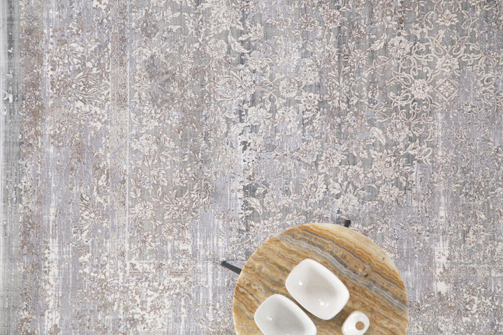 Vintage Χαλί Γκρι-Μπεζ Bamboo Silk Royal Carpet 240X350 (5987A1)