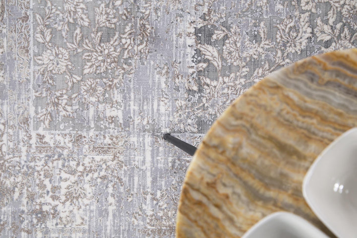 Vintage Χαλί Γκρι-Μπεζ Bamboo Silk Royal Carpet 240X350 (5987A1)