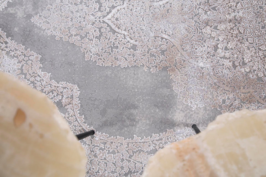 Vintage Χαλί Γκρι-Μπεζ Bamboo Silk Royal Carpet 200X300 (5988D)