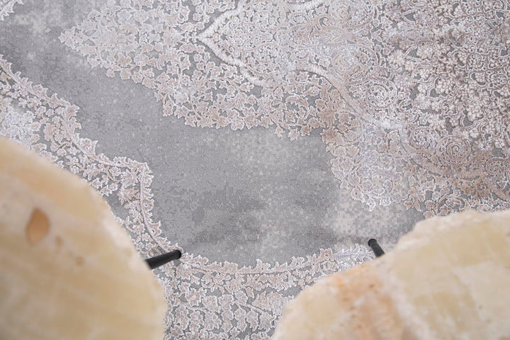 Vintage Χαλί Γκρι-Μπεζ Bamboo Silk Royal Carpet 200X300 (5988D)