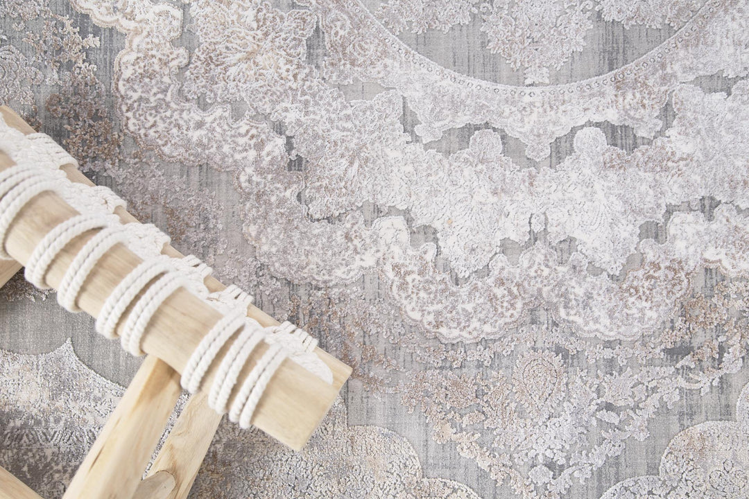 Vintage Χαλί Γκρι-Μπεζ Bamboo Silk Royal Carpet 100X160 (6864A)