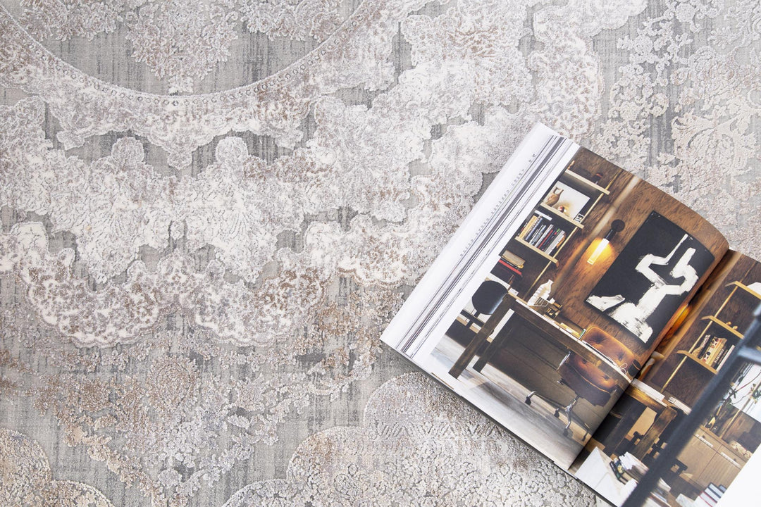 Vintage Χαλί Γκρι-Μπεζ Bamboo Silk Royal Carpet 100X160 (6864A)