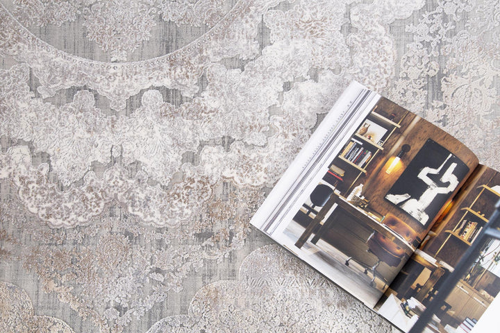 Vintage Χαλί Γκρι-Μπεζ Bamboo Silk Royal Carpet 100X160 (6864A)