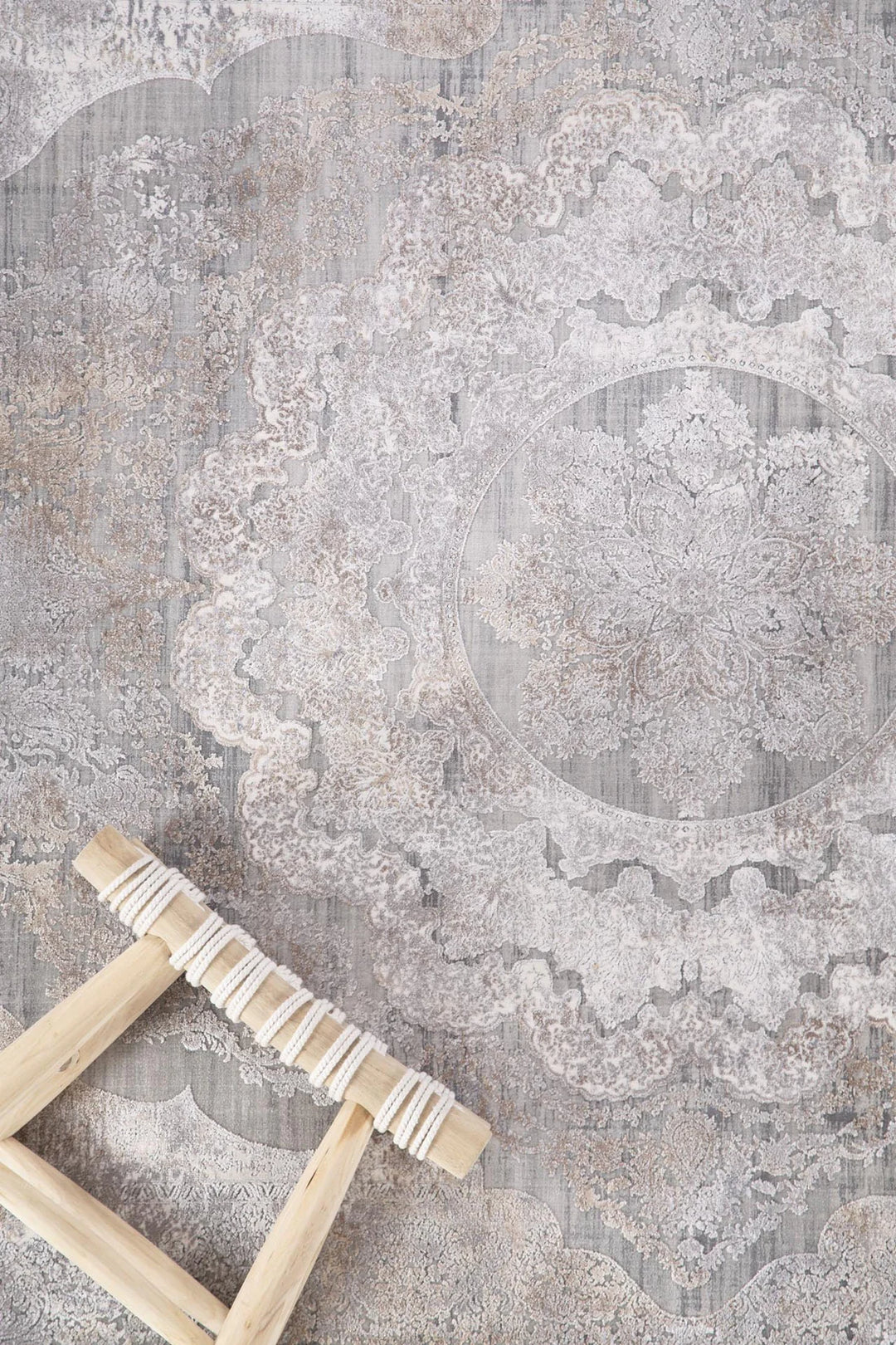 Vintage Χαλί Γκρι-Μπεζ Bamboo Silk Royal Carpet 100X160 (6864A)