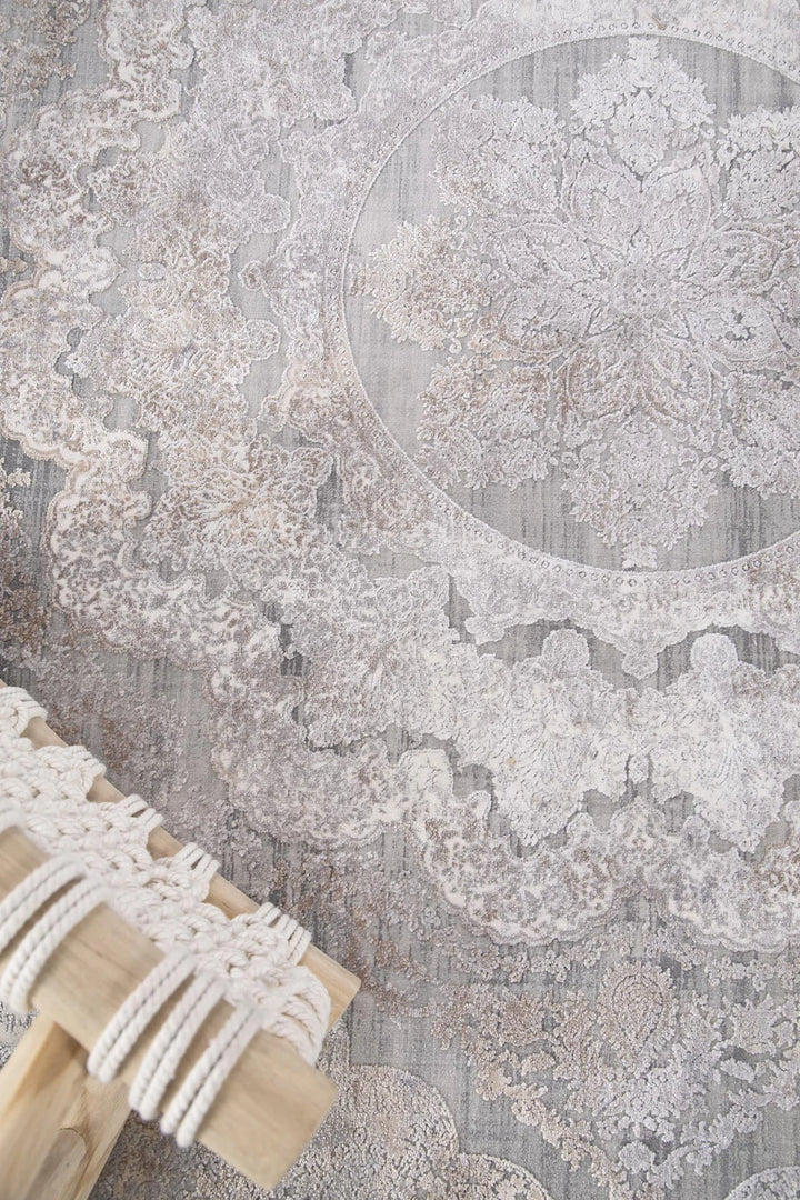 Vintage Χαλί Γκρι-Μπεζ Bamboo Silk Royal Carpet 100X160 (6864A)