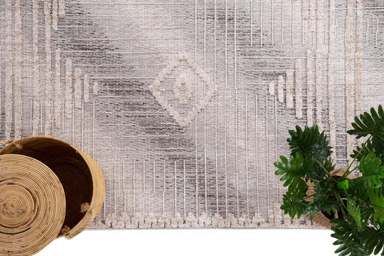 Μοντέρνο Χαλί Γκρι/Λευκό Valencia 1.40X2.00 Royal Carpet (B51)