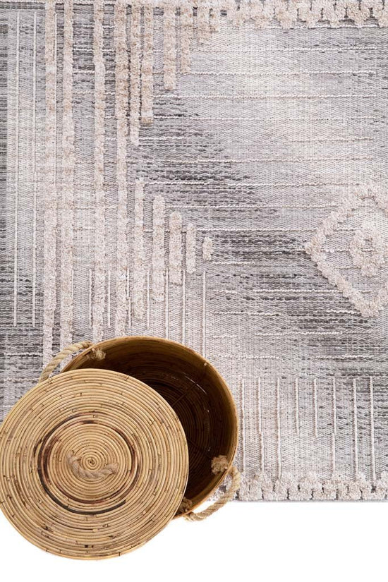 Μοντέρνο Χαλί Γκρι/Λευκό Valencia 1.40X2.00 Royal Carpet (B51)