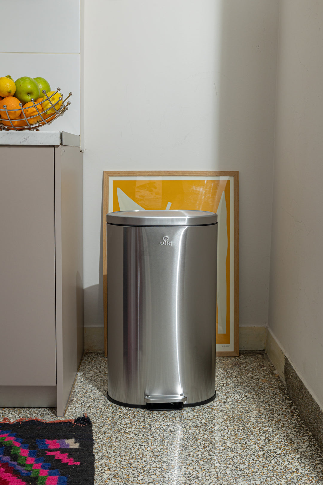 Κάδος Απορριμάτων Κουζίνας Μεταλλικός Ίνοξ 30lt Estia