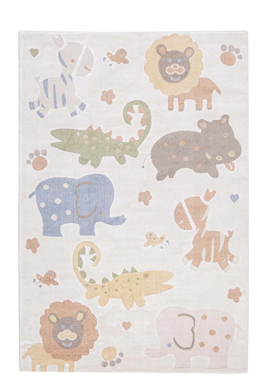 Παιδικό Χαλί Εκρού Με Σχέδιο Ζωάκια Lora Kids Royal Carpet 133X190cm