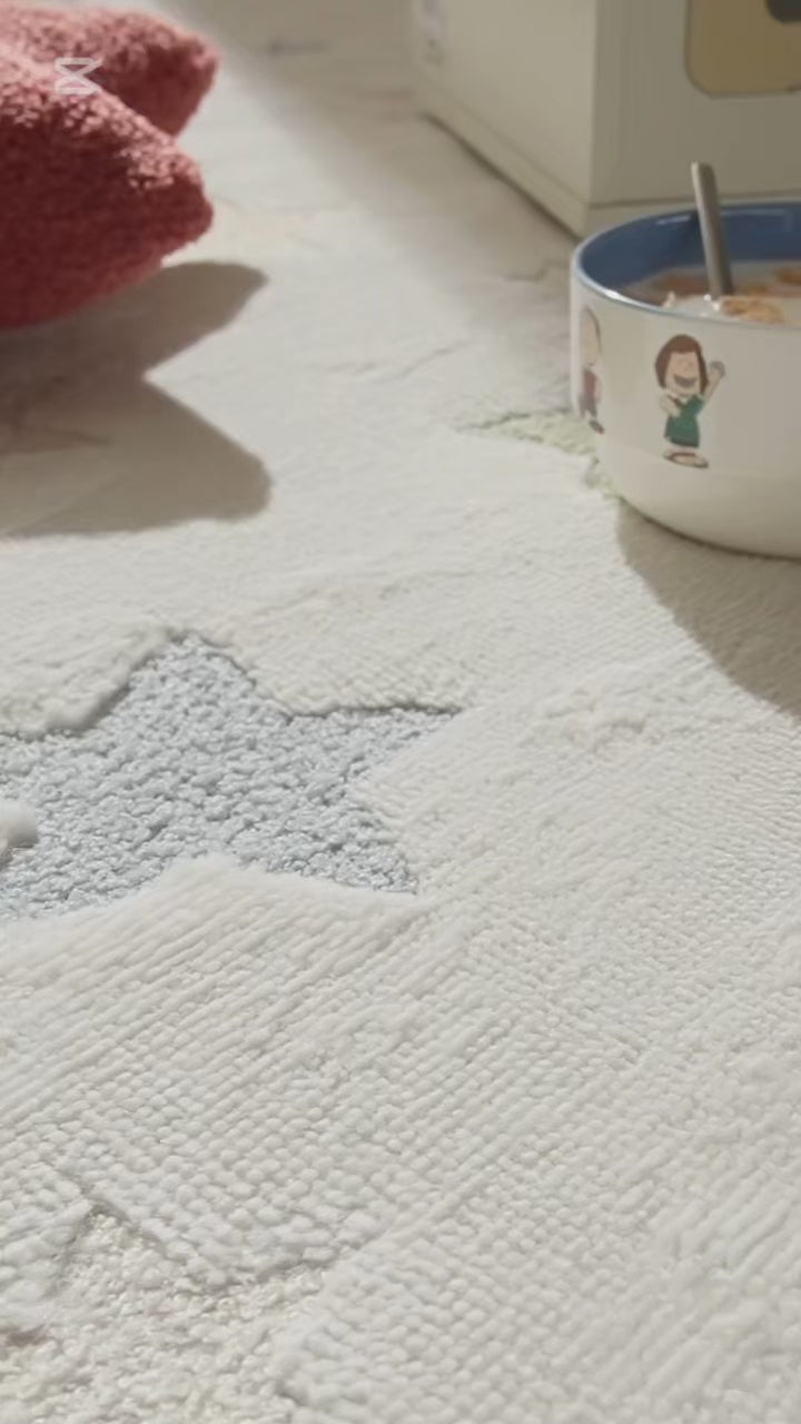 Παιδικό Χαλί Εκρού Με Αστεράκια Lora Kids Royal Carpet 133X190cm