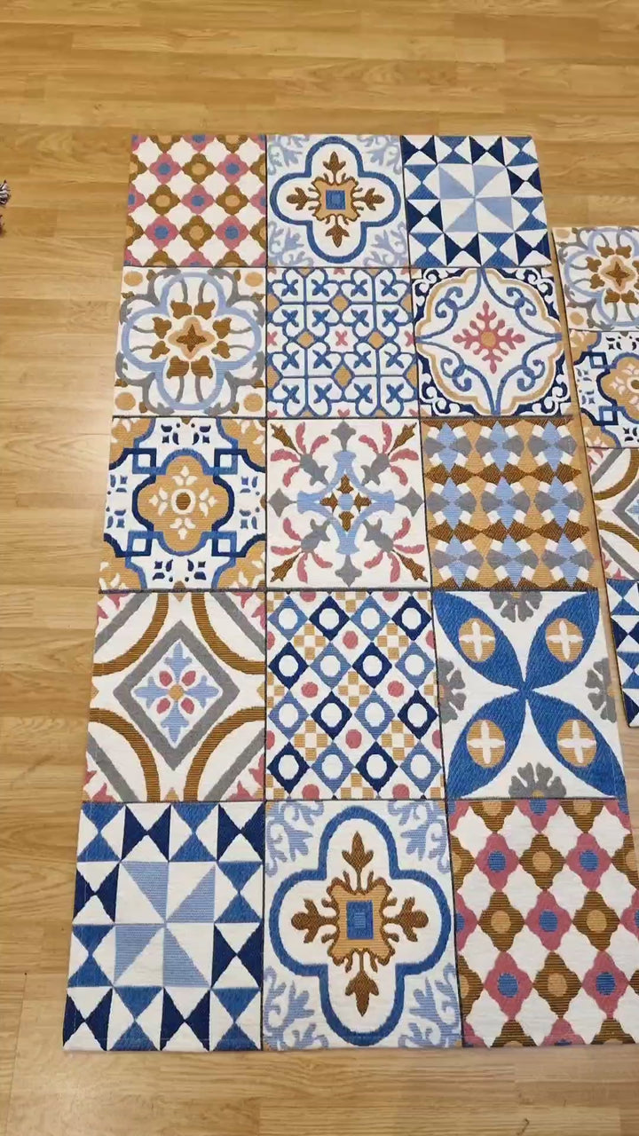 Χαλί Αντιολισθητικό με Μοτίβο Πλακάκι Canvas Royal Carpet (213X)