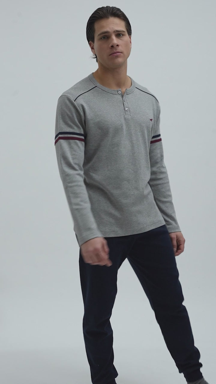 Ανδρική Πιτζάμα Γκρι με Κουμπιά Βαμβακερή Minerva