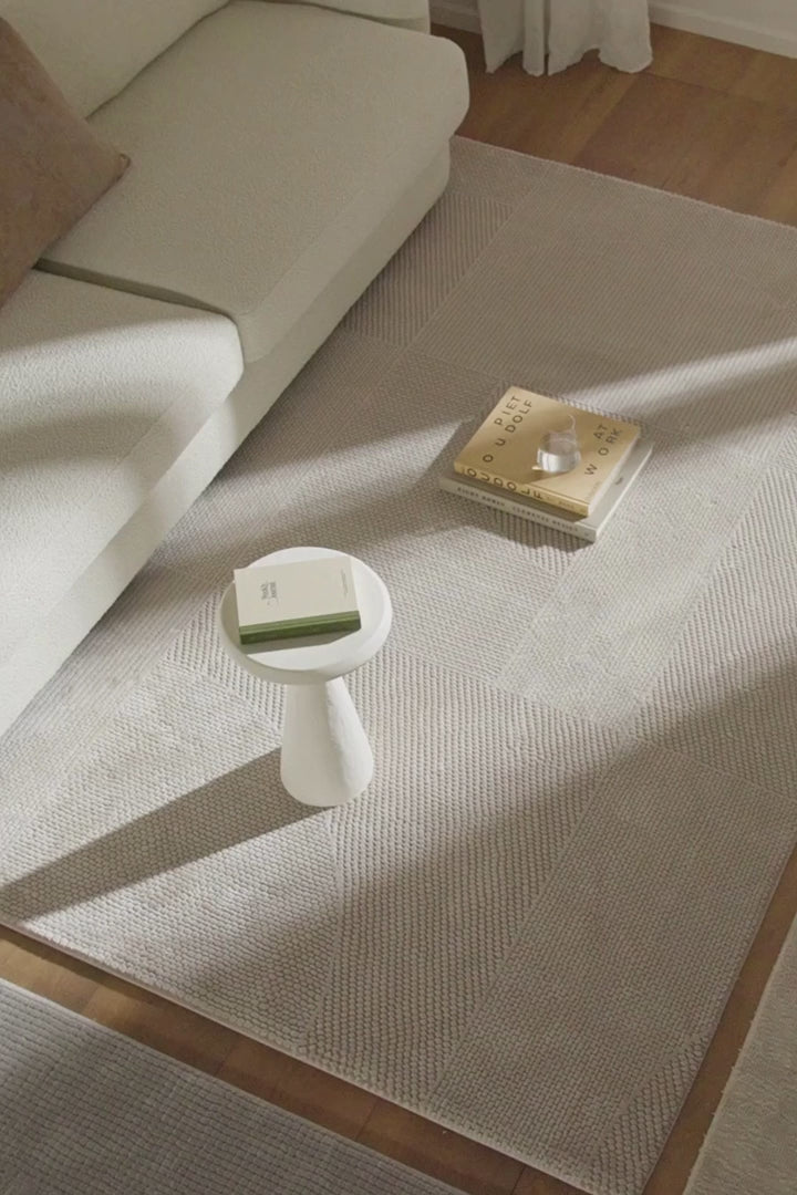 Μοντέρνο Χαλί Εκρού Σετ Κρεβατοκάμαρας 3τμχ Bianca Royal Carpet (680ACREAM)