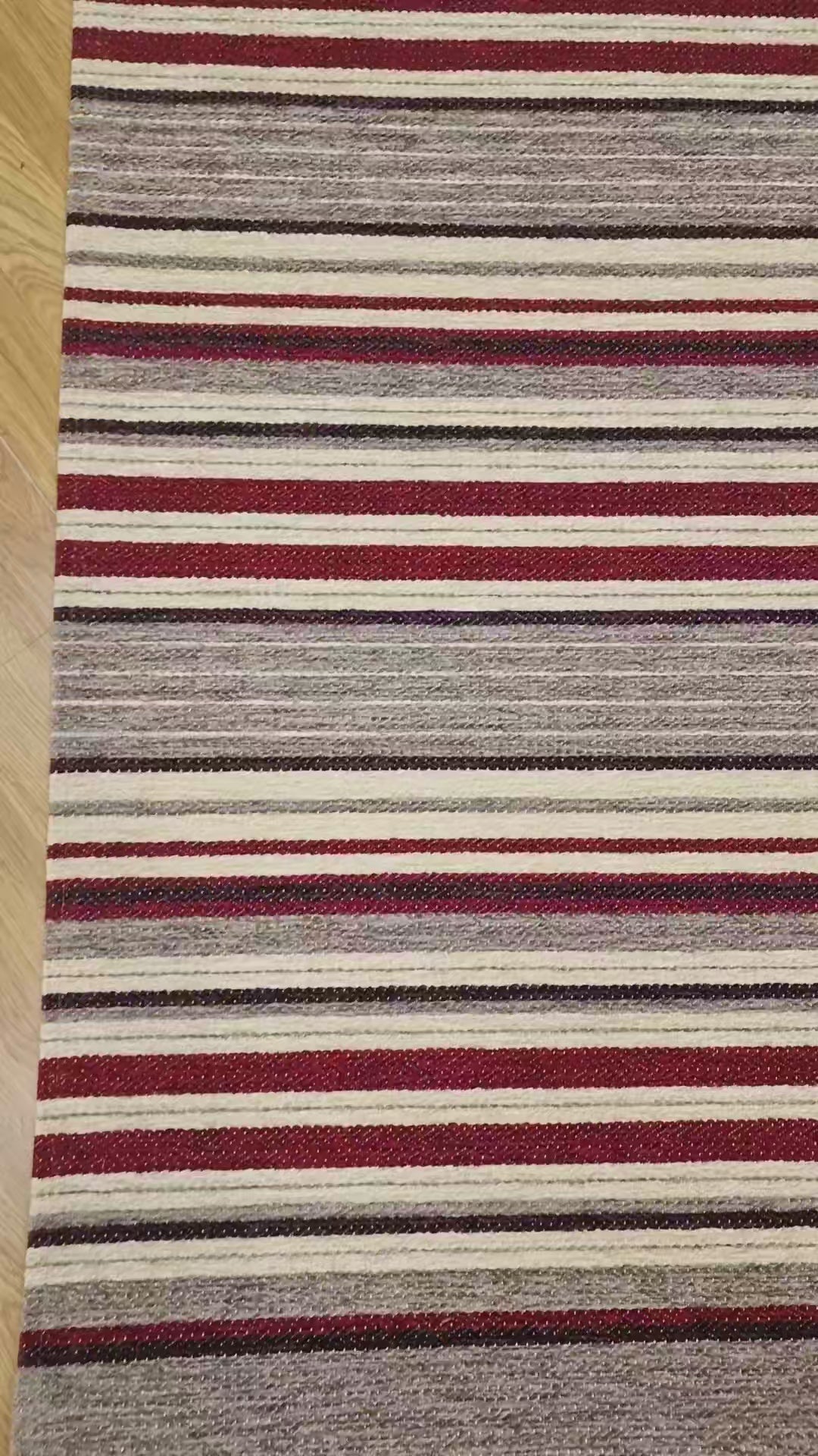 Χαλί Αντιολισθητικό Ριγέ Γκρι-Μπορντό Laos Royal Carpet 0.75Χ1.60