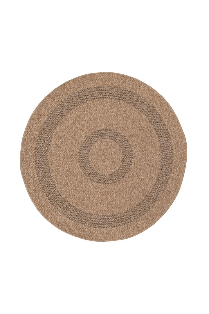 Ψάθινο Χαλί Στρογγυλό Μπεζ-Μαύρο Avanos Royal Carpet 2.40X2.40 (8866BLA)