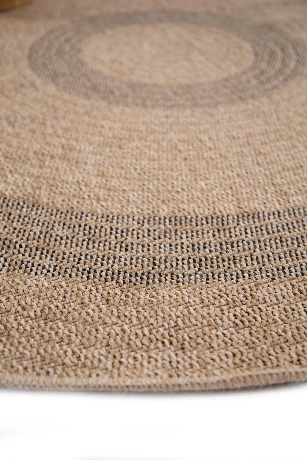 Ψάθινο Χαλί Στρογγυλό Μπεζ-Μαύρο Avanos Royal Carpet 2.40X2.40 (8866BLA)