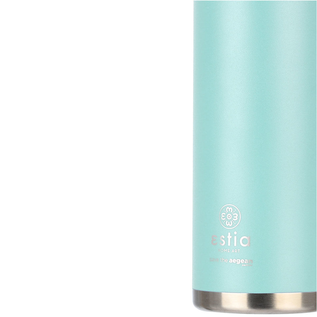 Estia Μπουκάλι Θερμός Με Λουράκι Save The Aegean 500ml Τιρκουάζ Bermuda Green Travel Chug