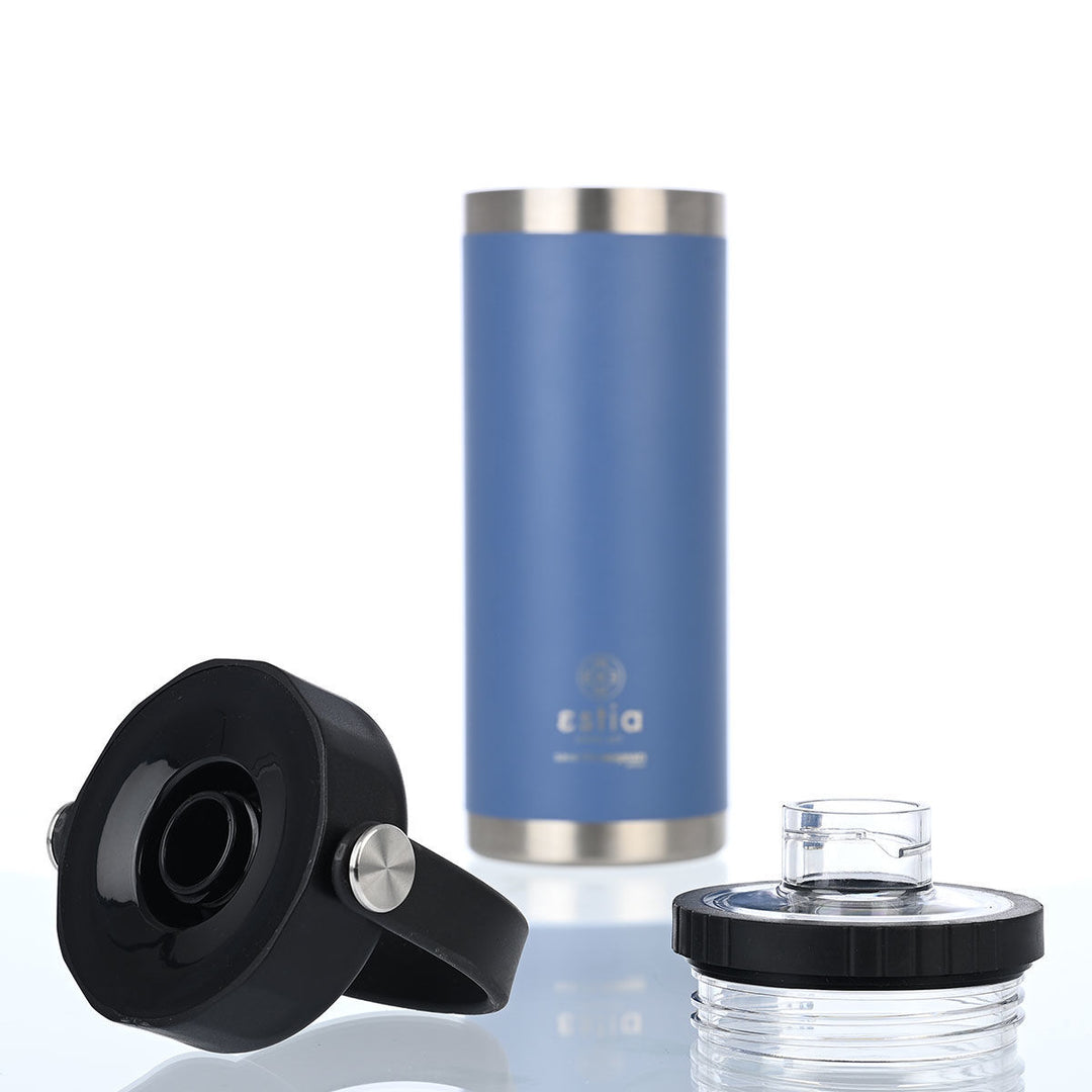 Estia Μπουκάλι Θερμός Με Λουράκι Save The Aegean 500ml Μπλε Denim Blue Travel Chug