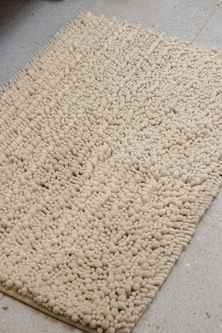 Πατάκι Μπάνιου Πολυεστέρα Μπεζ 80x50cm Shaggy Estia