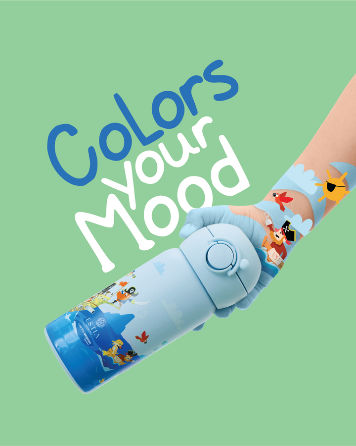 Estia Θερμός Παιδικό Με Καλαμάκι 500ml Μπλε Ocean Play